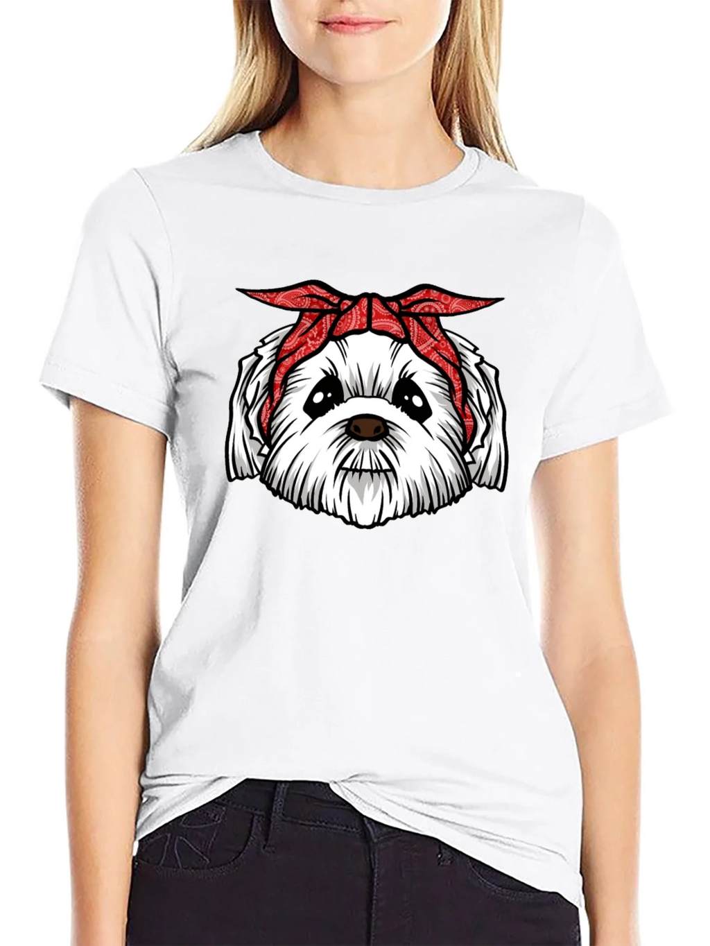 Bandana Dog Graphic T-Shirt - Cool Canine Tee