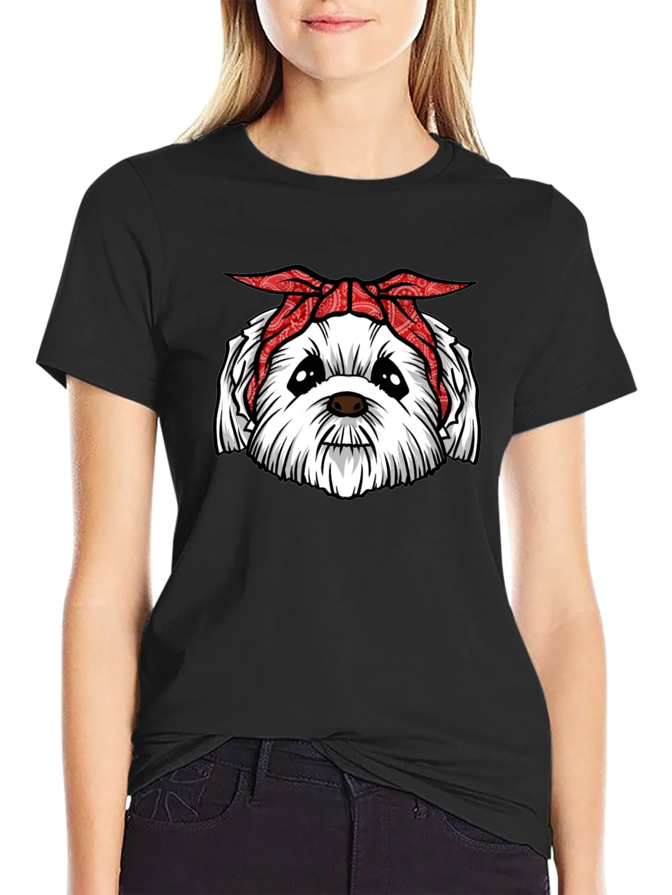 Bandana Dog Graphic T-Shirt - Cool Canine Tee