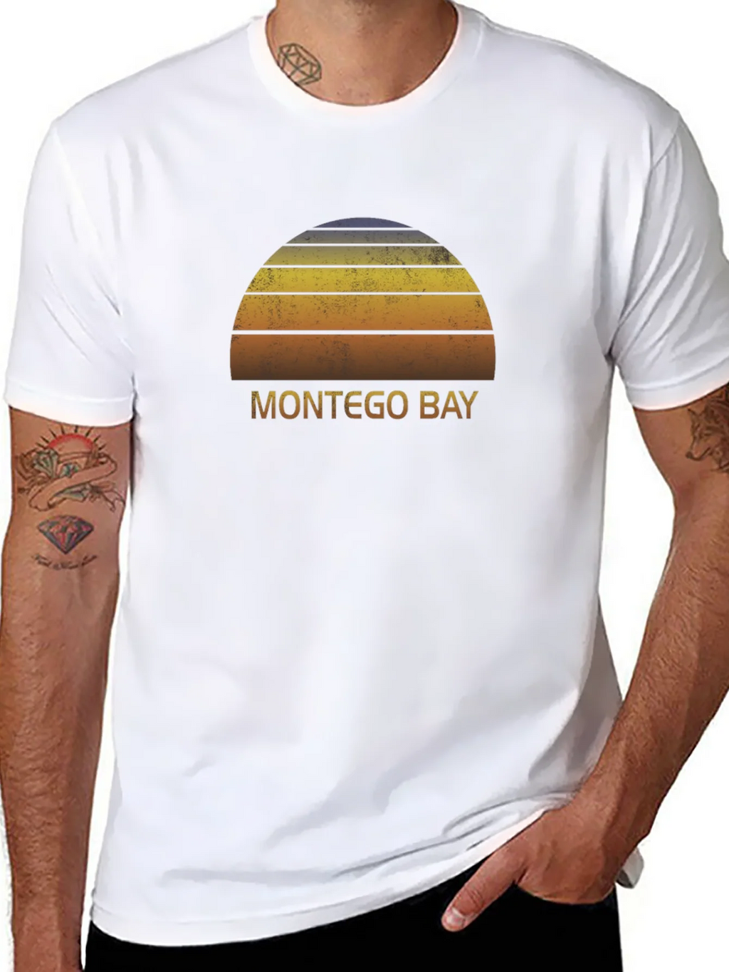 Montego Bay Retro Sunset Graphic T-Shirt