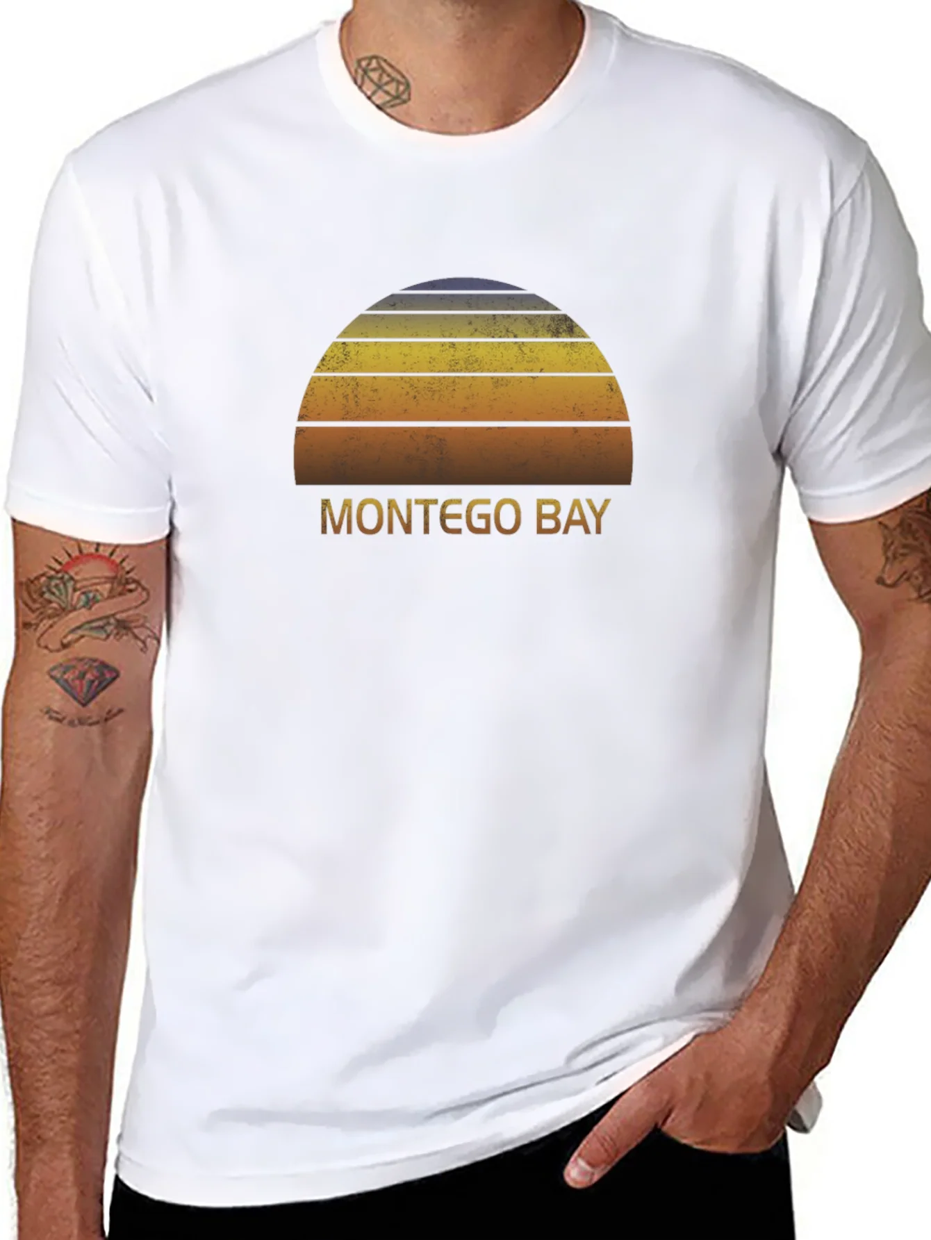Montego Bay Retro Sunset Graphic T-Shirt