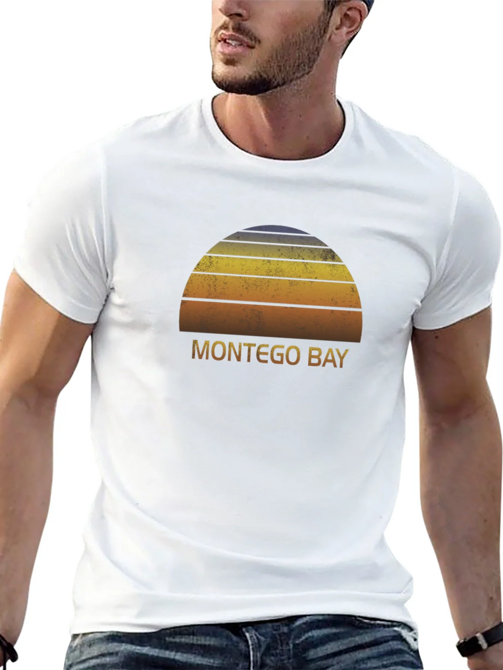 Montego Bay Retro Sunset Graphic T-Shirt