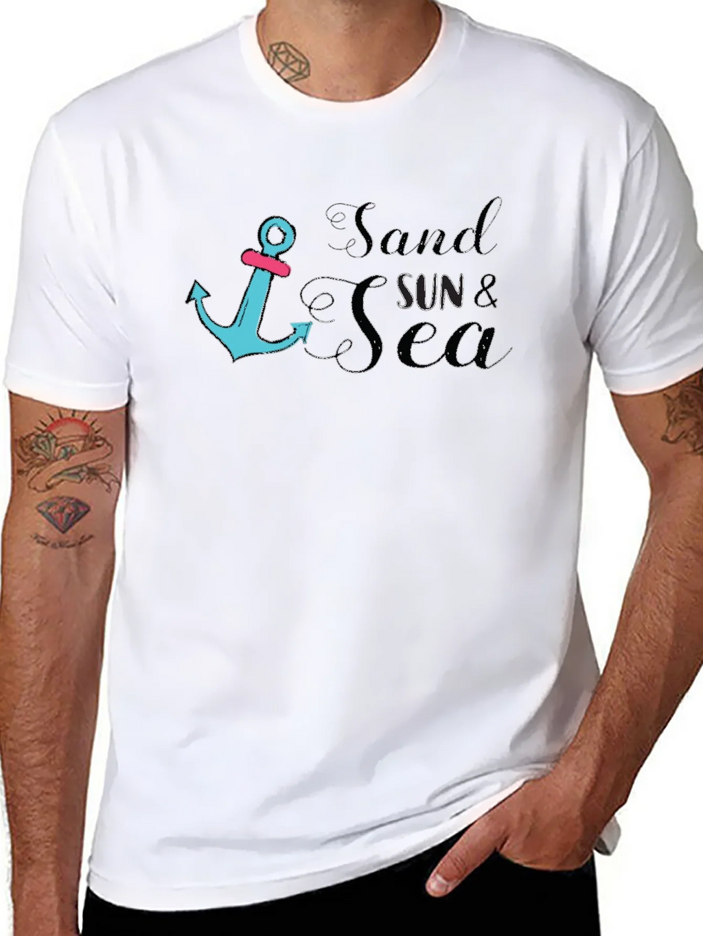 Sand Sun & Sea T-Shirt with Anchor