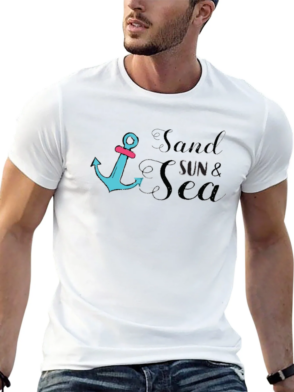 Sand Sun & Sea T-Shirt with Anchor