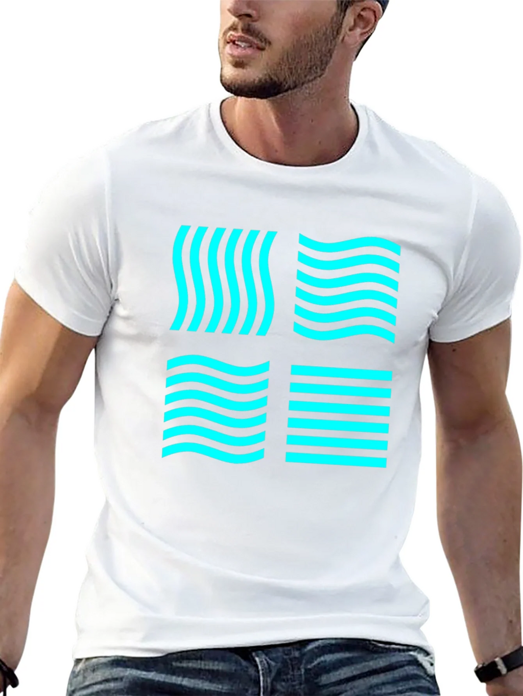 Aqua Grid Tee - Element Graphic Black T-Shirt