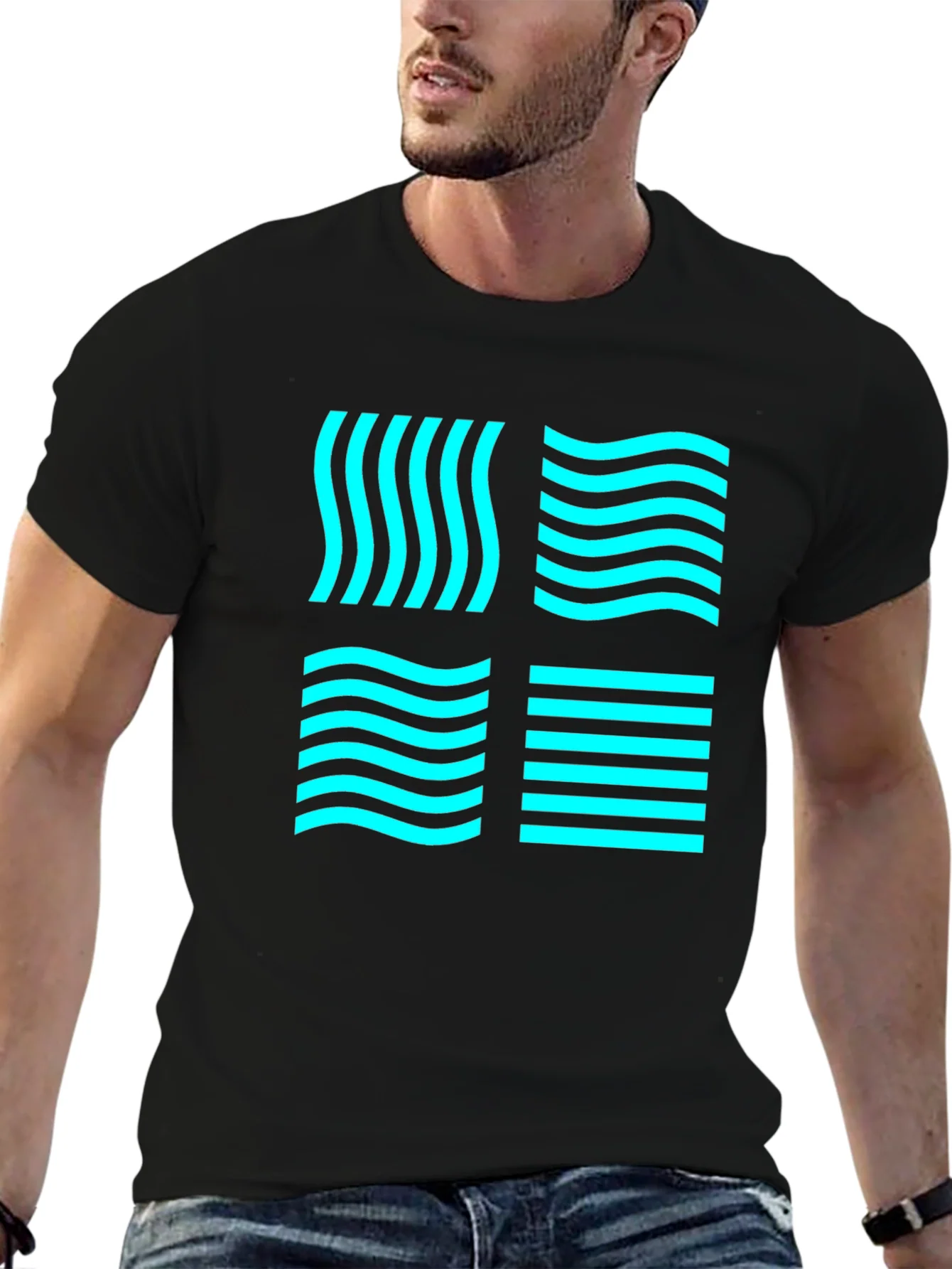Aqua Grid Tee - Element Graphic Black T-Shirt