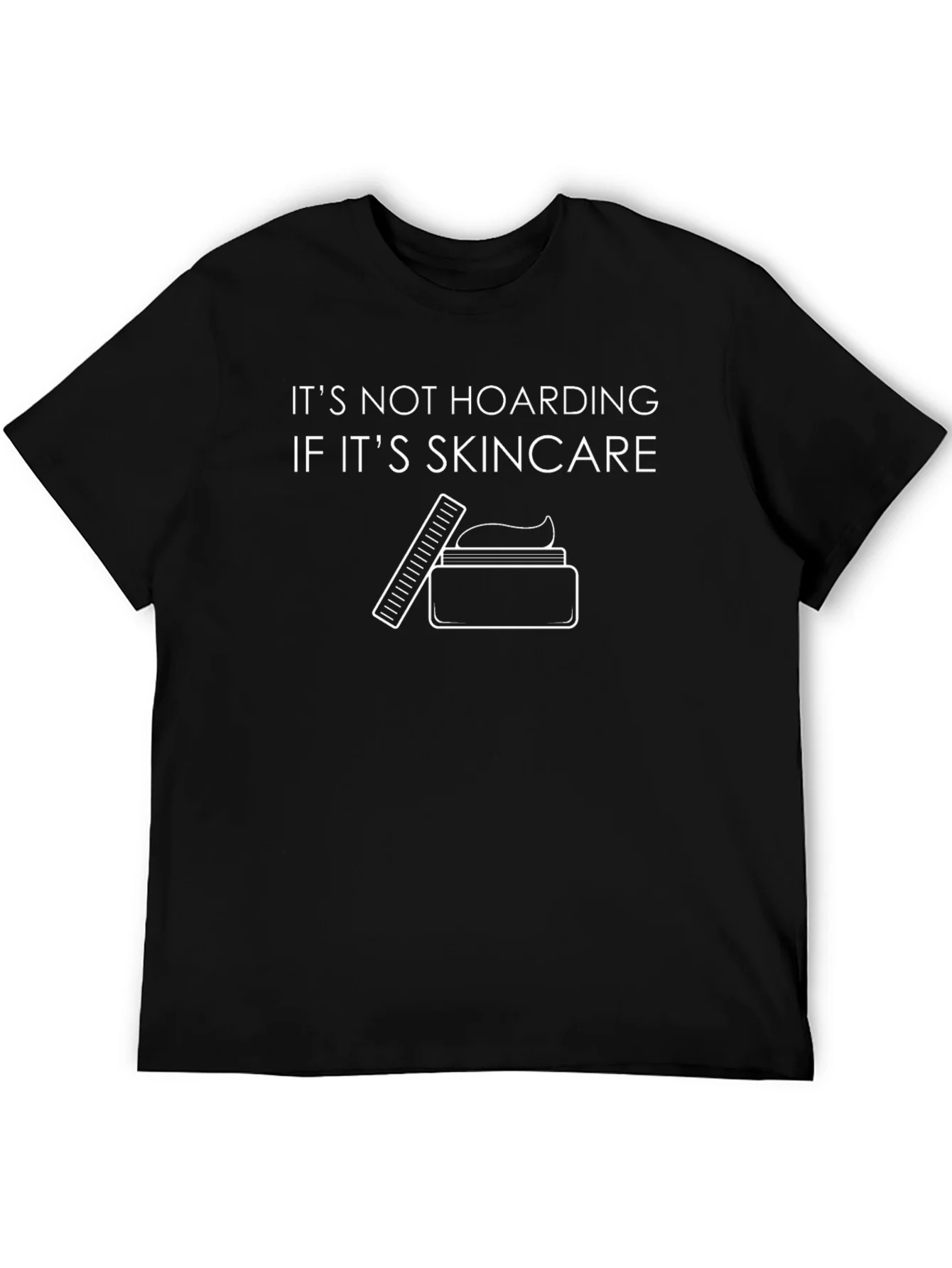 Skincare Hoarding Graphic Tee - Black Cotton T-Shirt