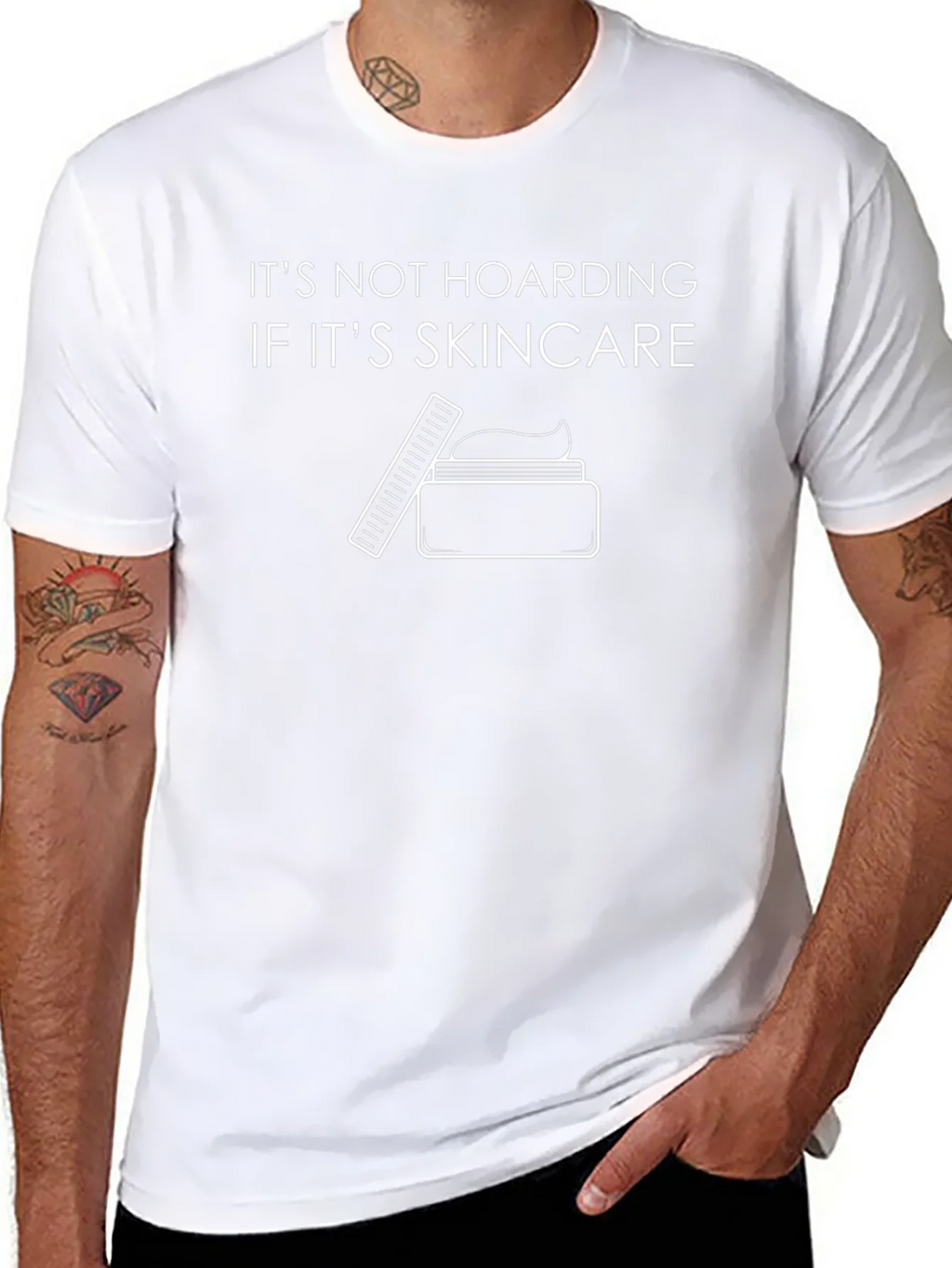 Skincare Hoarding Graphic Tee - Black Cotton T-Shirt