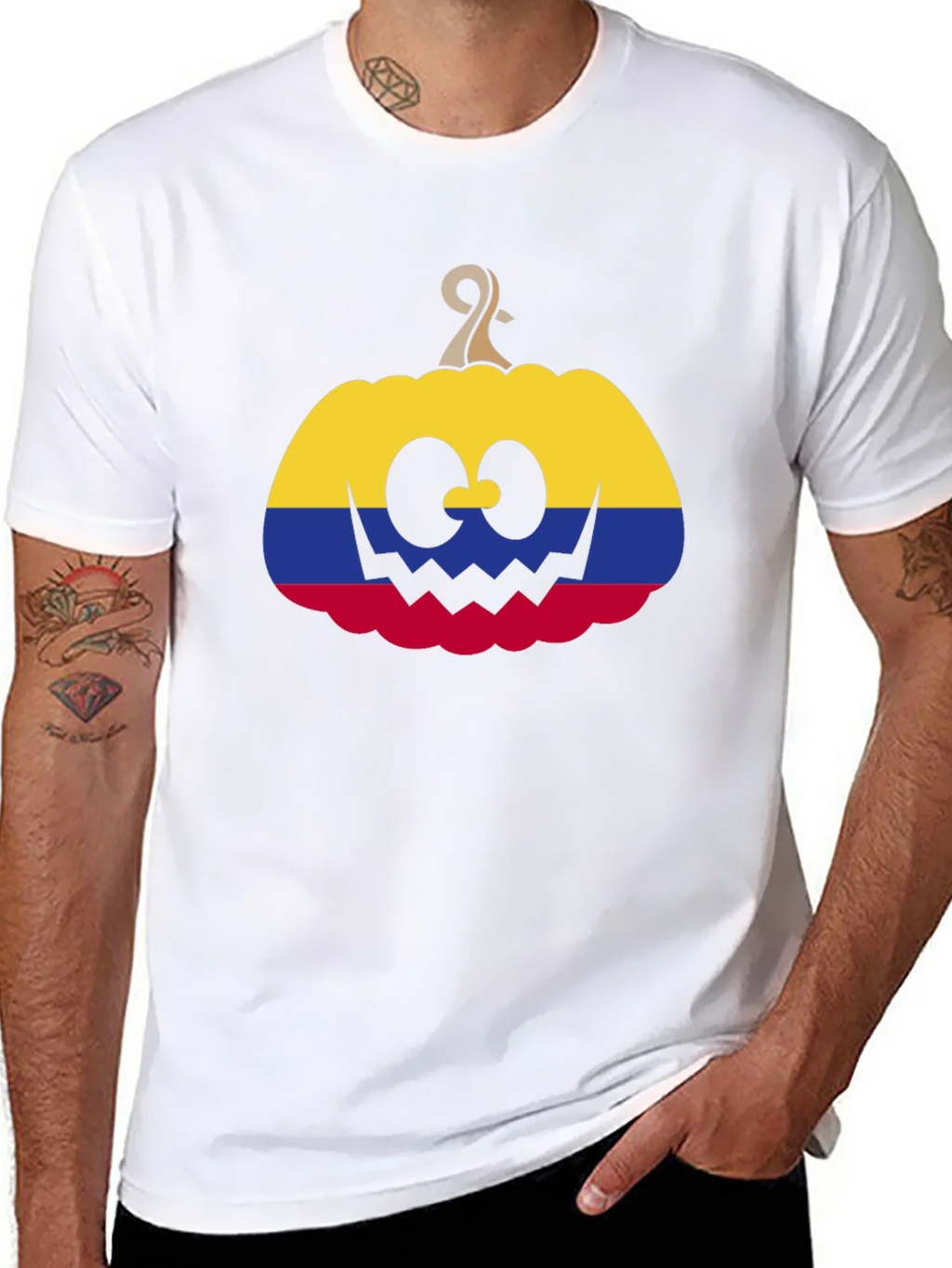 Colombia Flag Pumpkin Halloween T-Shirt