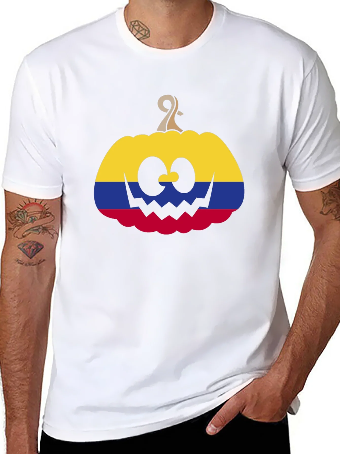 Colombia Flag Pumpkin Halloween T-Shirt