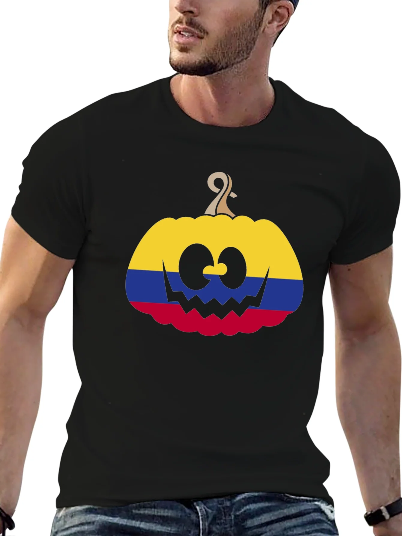 Colombia Flag Pumpkin Halloween T-Shirt