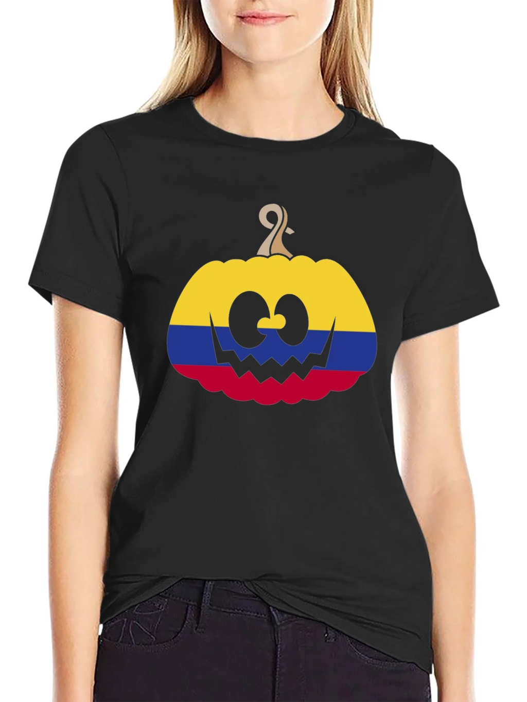 Colombia Flag Pumpkin Halloween T-Shirt