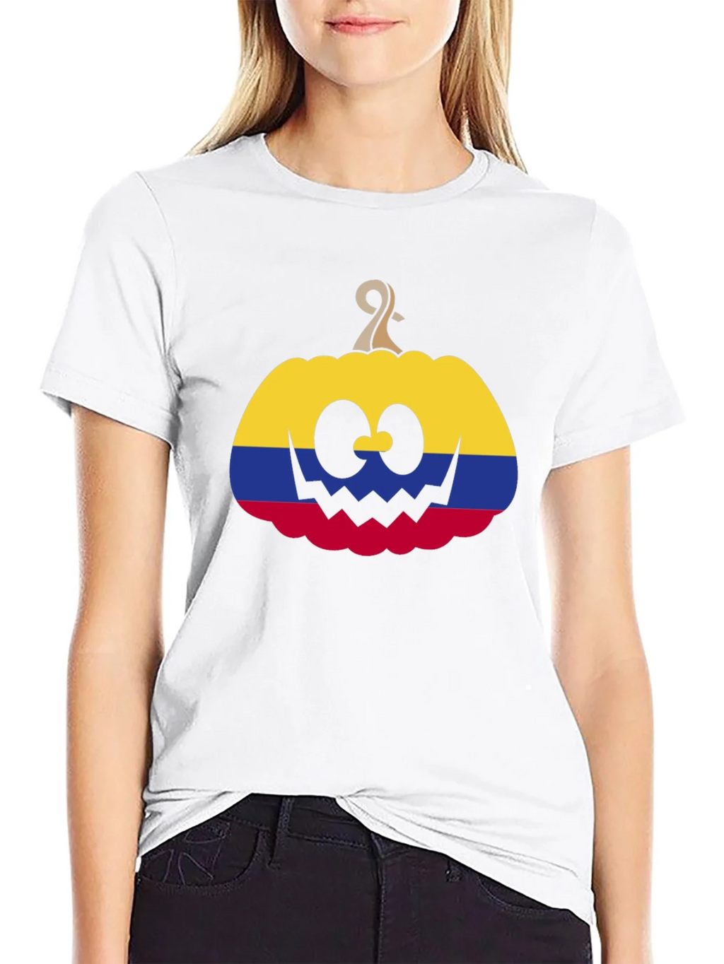 Colombia Flag Pumpkin Halloween T-Shirt