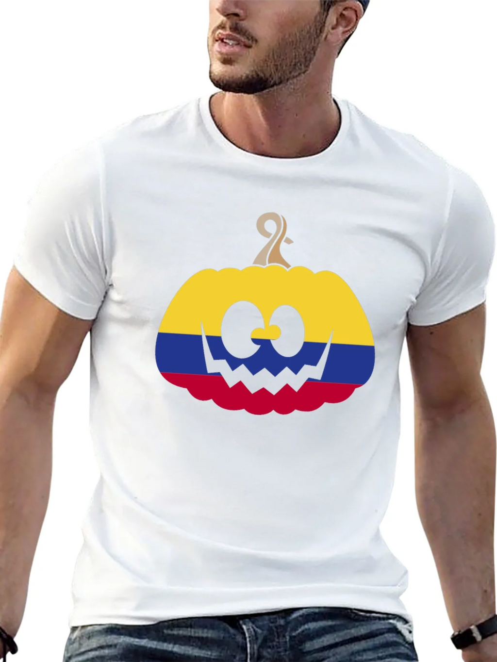 Colombia Flag Pumpkin Halloween T-Shirt