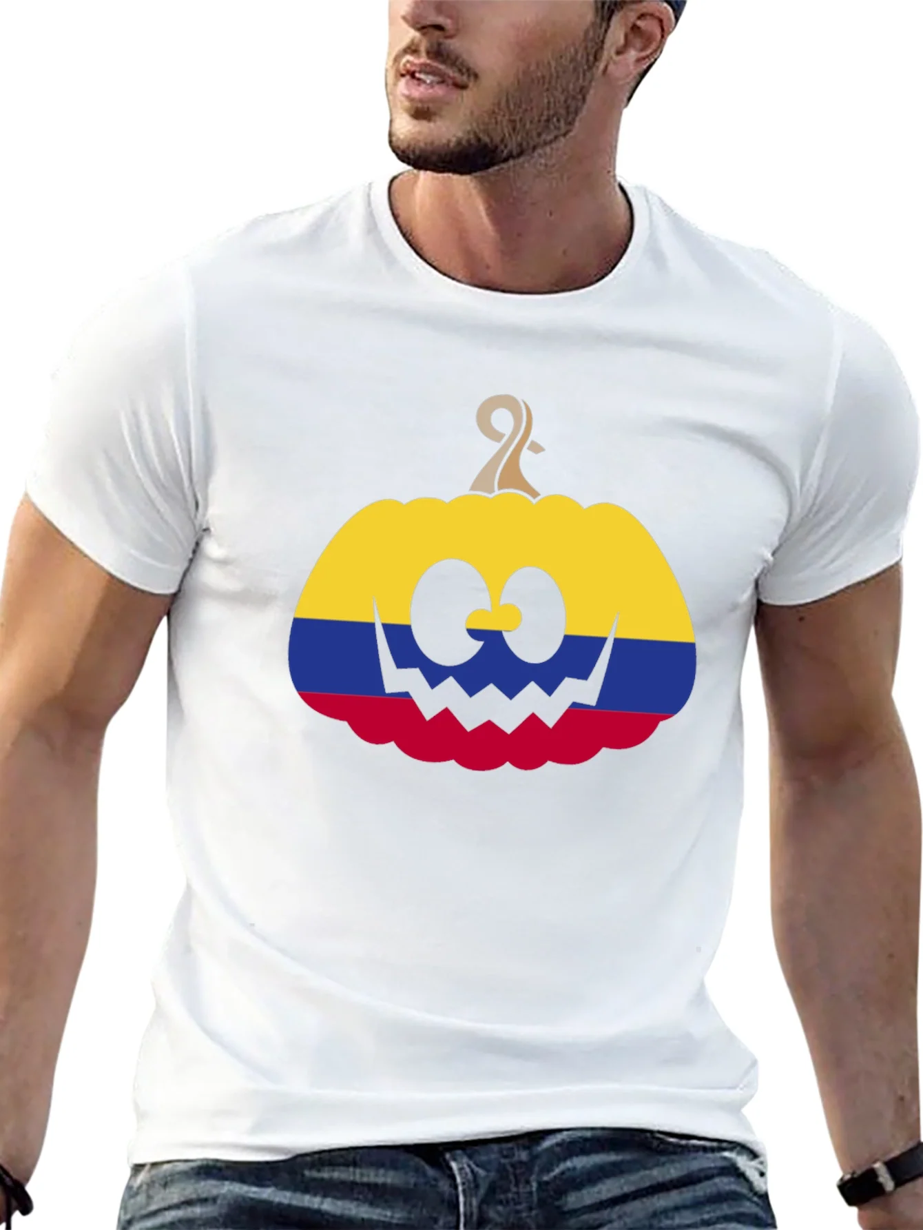 Colombia Flag Pumpkin Halloween T-Shirt