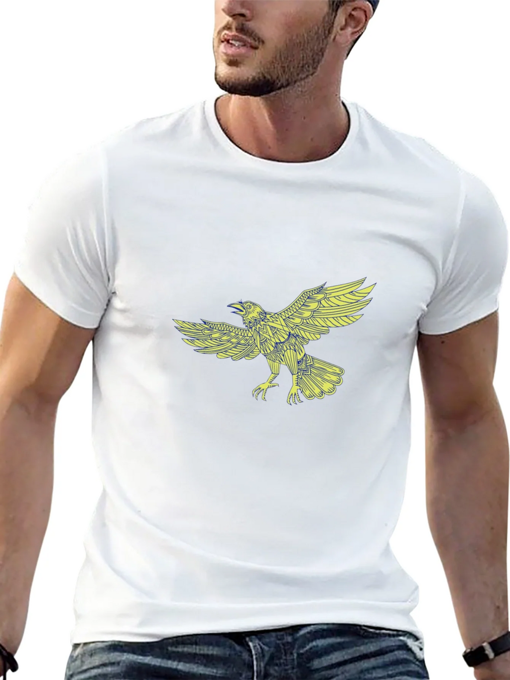 Raven Graphic Print Black T-Shirt