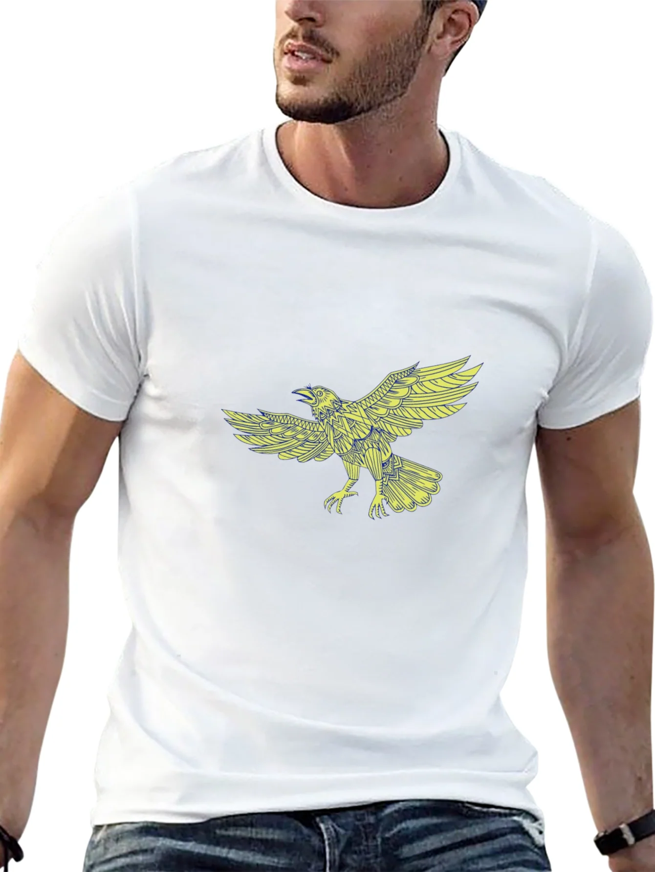 Raven Graphic Print Black T-Shirt