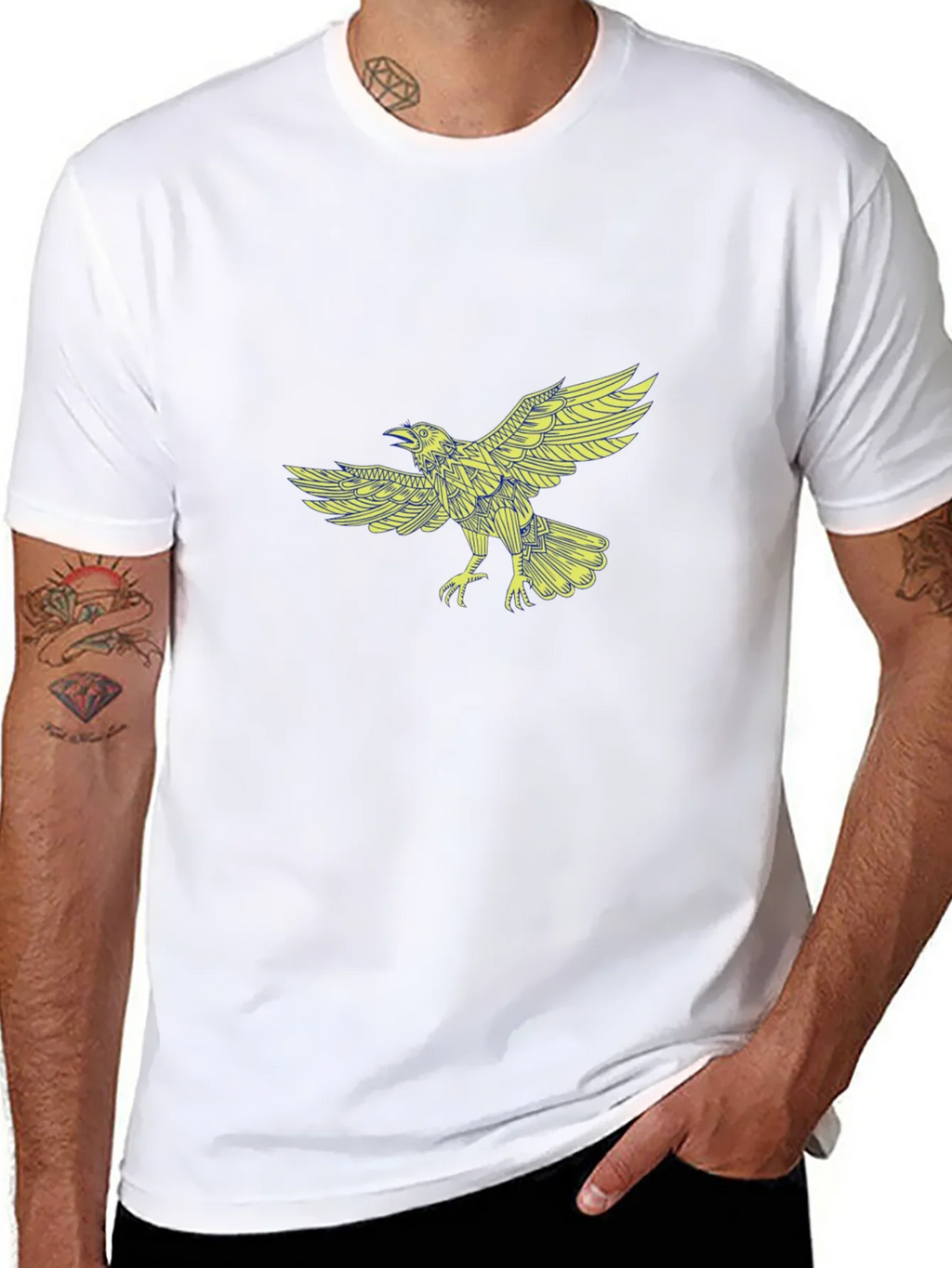 Raven Graphic Print Black T-Shirt