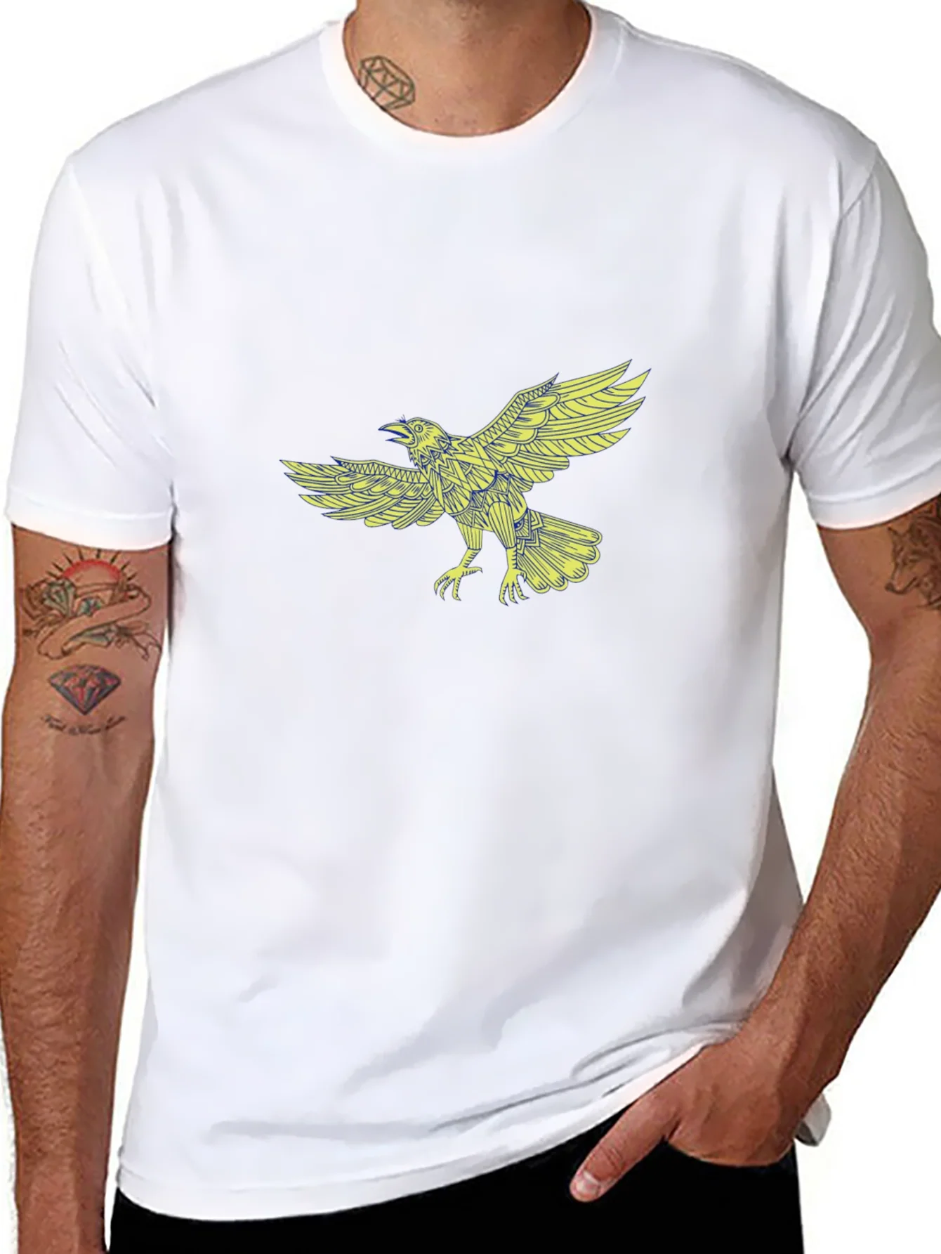 Raven Graphic Print Black T-Shirt