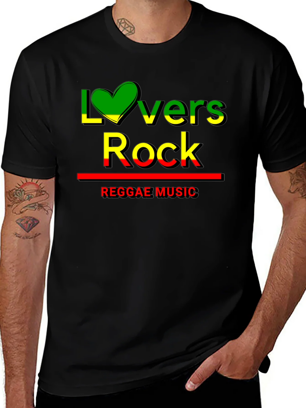 Lovers Rock Reggae Music Black T-Shirt