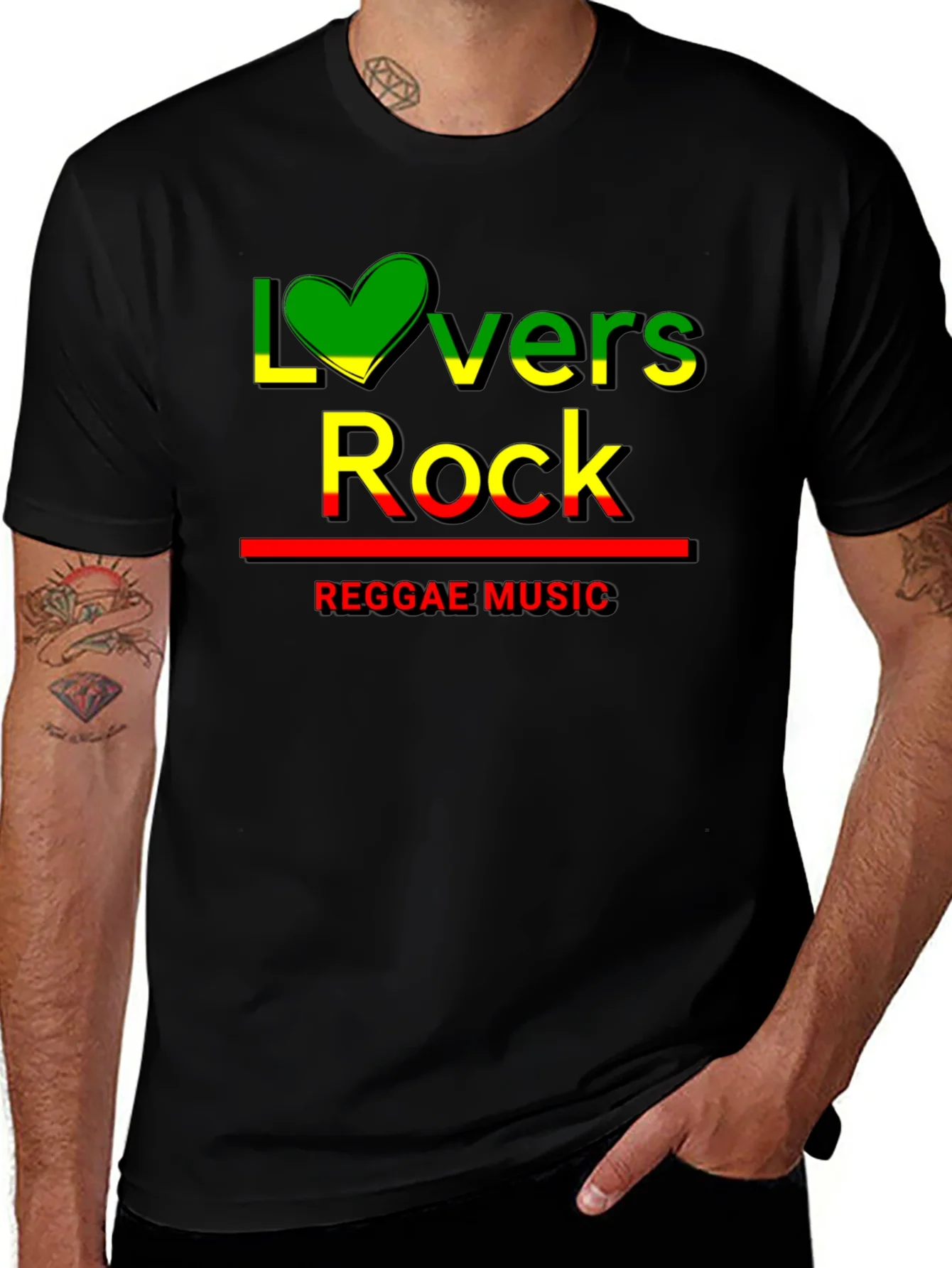 Lovers Rock Reggae Music Black T-Shirt