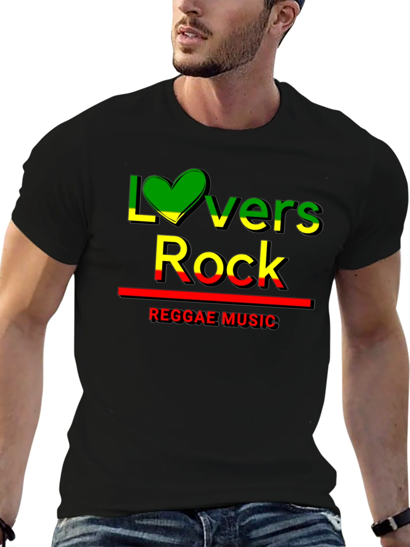 Lovers Rock Reggae Music Black T-Shirt