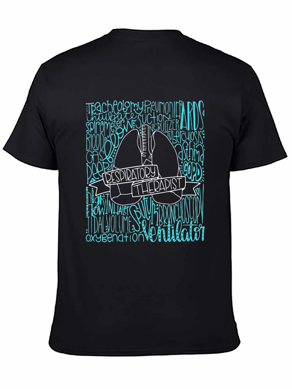 Respiratory Therapist Tee - Lung Word Art