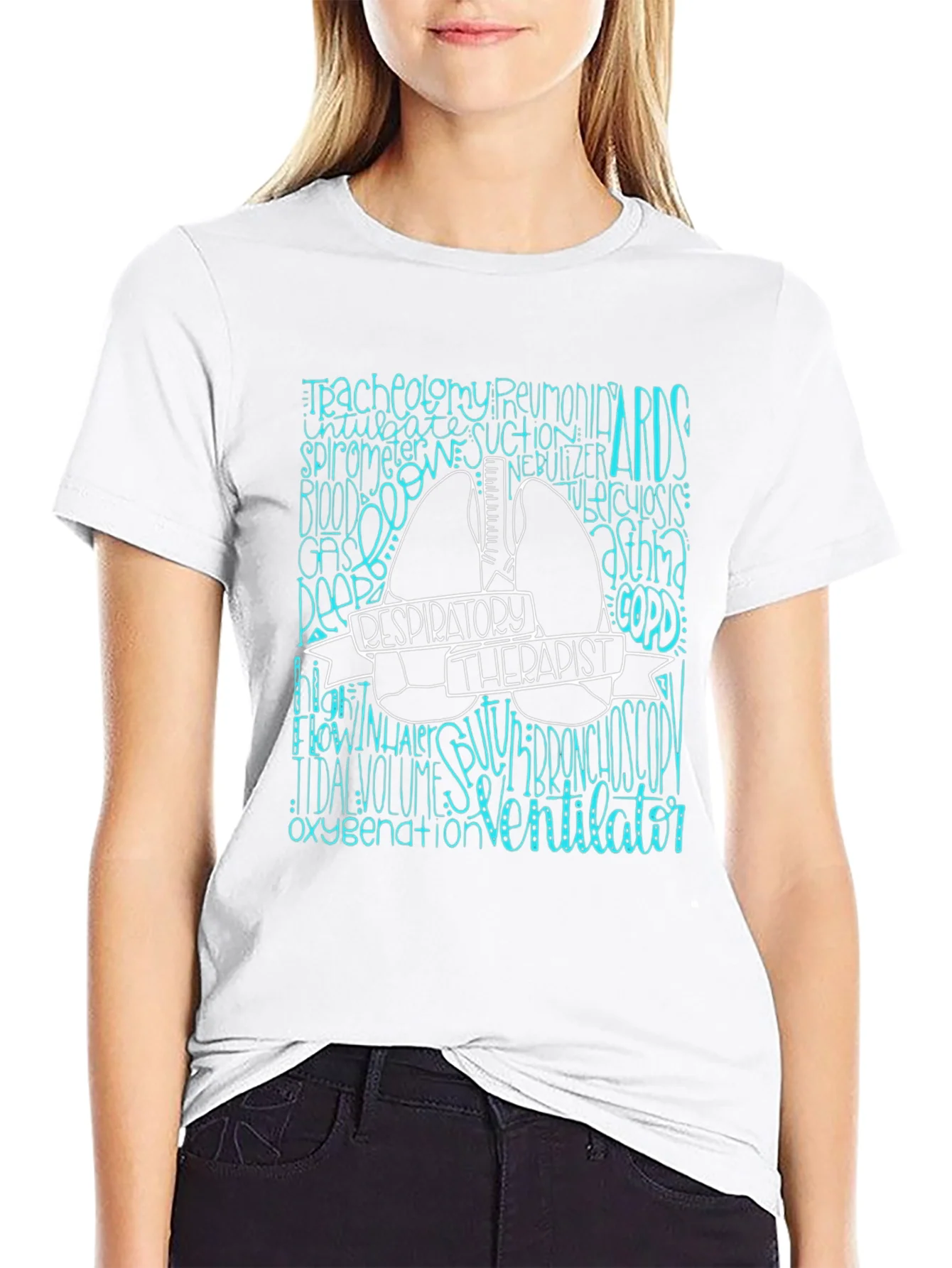 Respiratory Therapist Tee - Lung Word Art