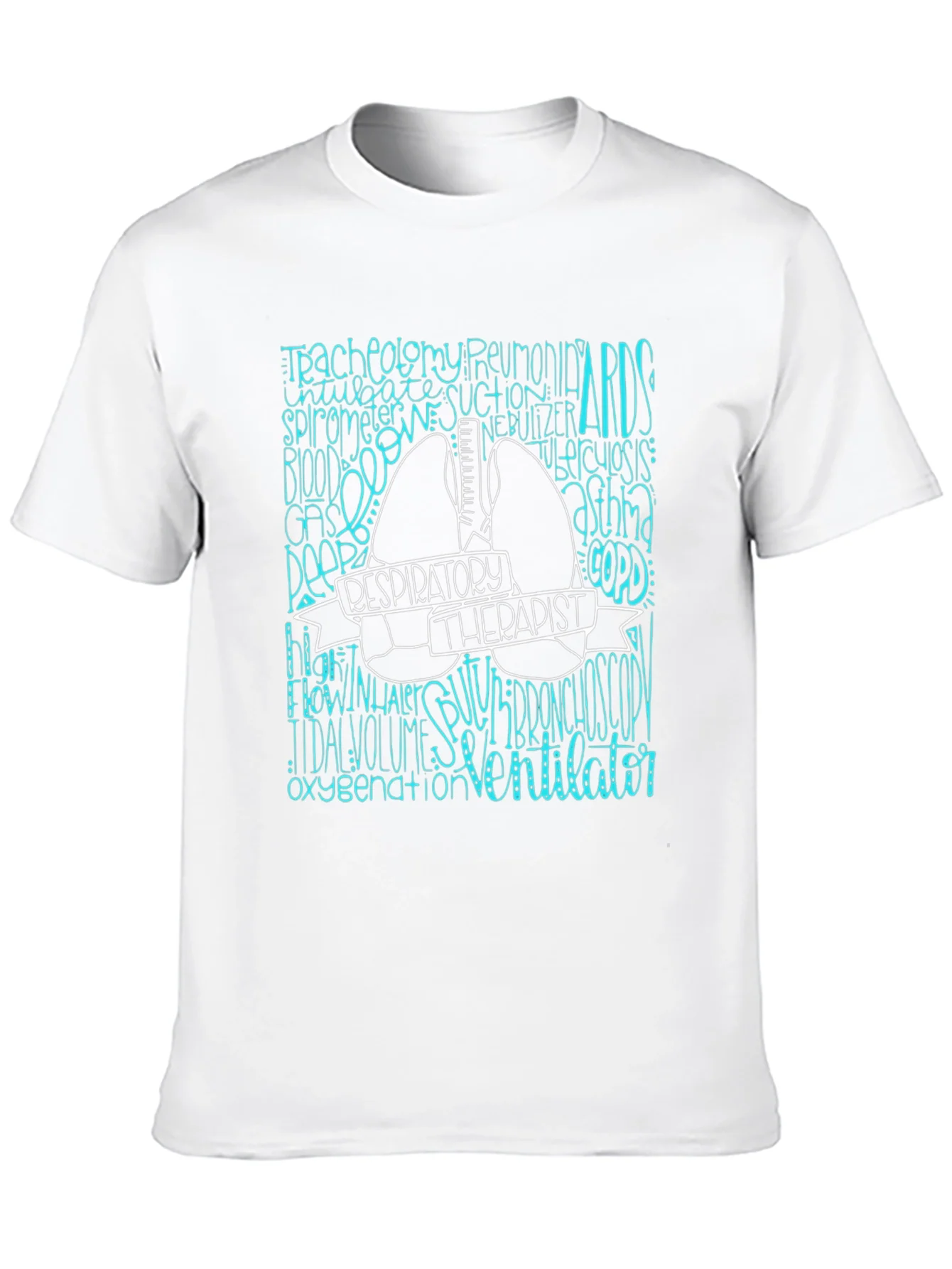 Respiratory Therapist Tee - Lung Word Art