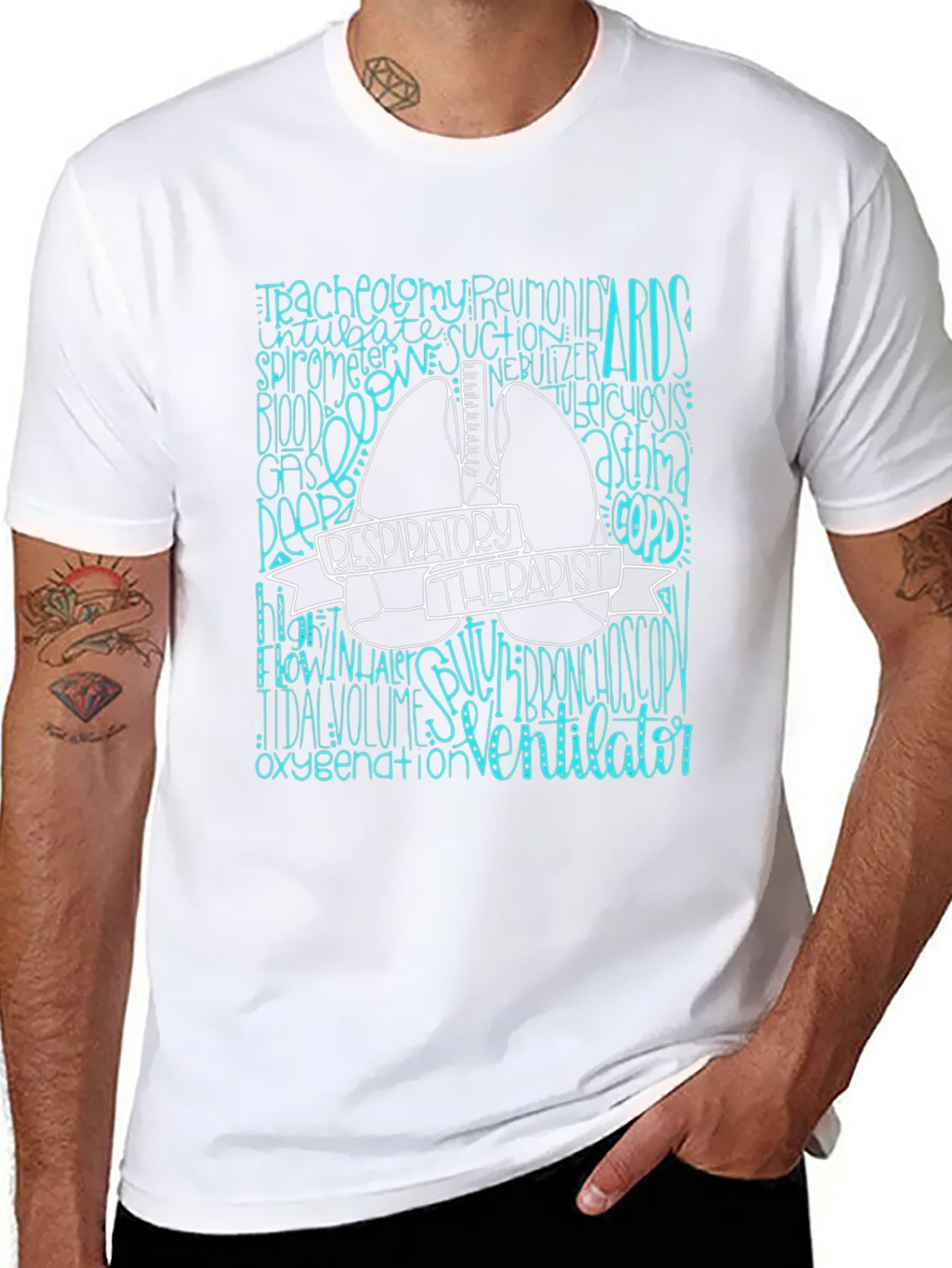 Respiratory Therapist Tee - Lung Word Art