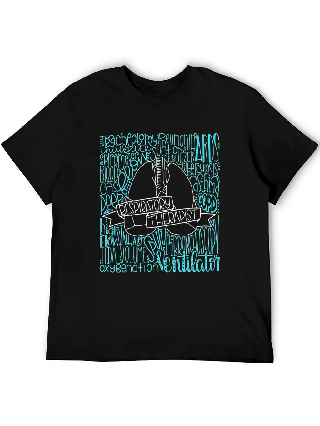 Respiratory Therapist Tee - Lung Word Art