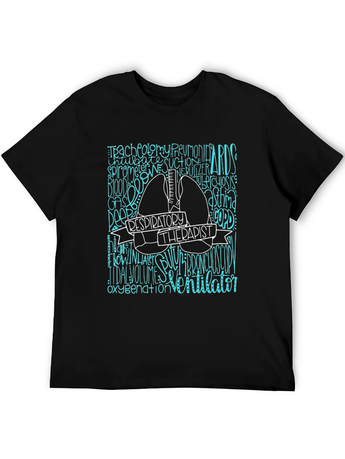 Respiratory Therapist Tee - Lung Word Art