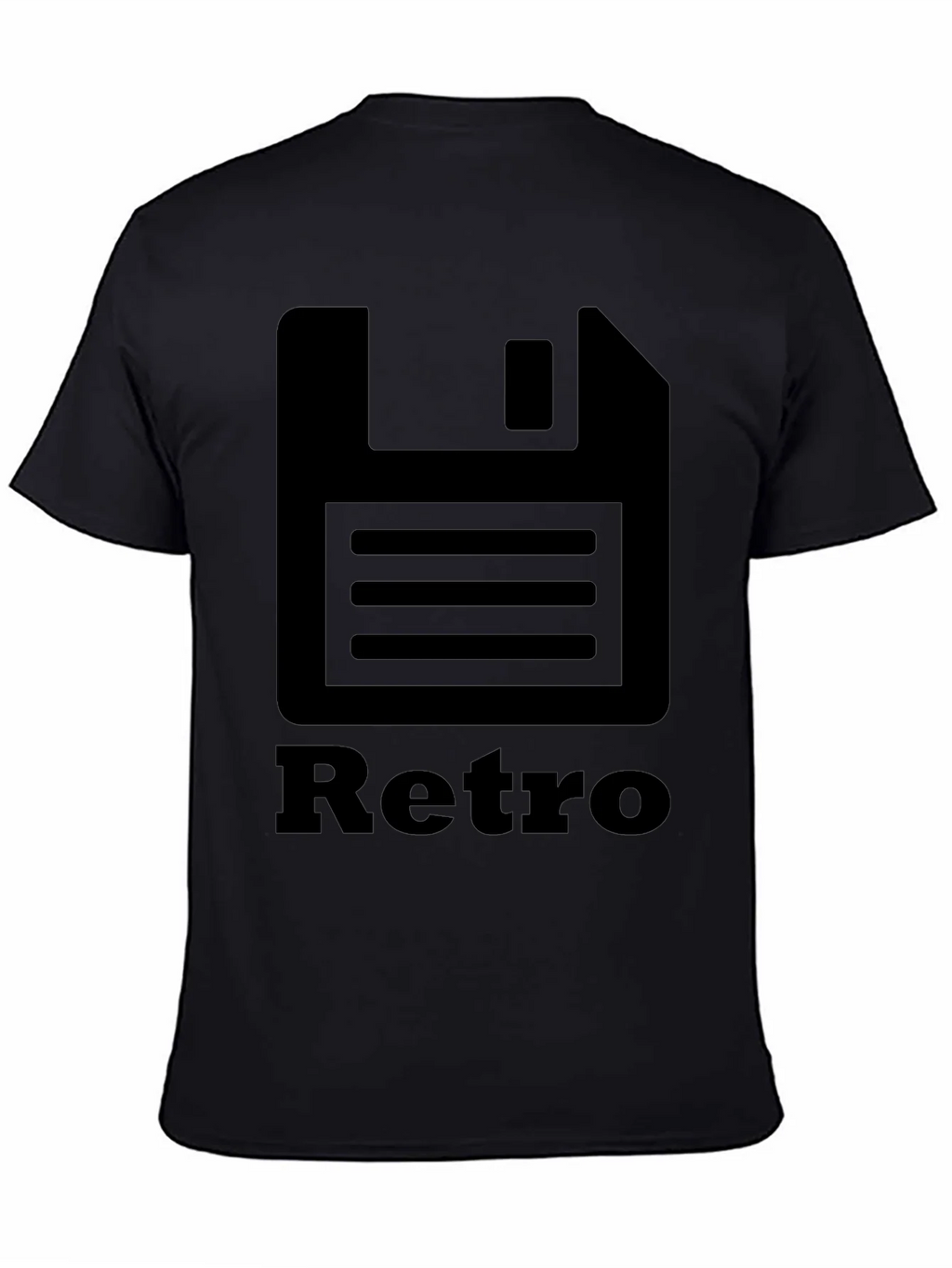 Retro Floppy Disk Black T-Shirt