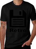Retro Floppy Disk Black T-Shirt