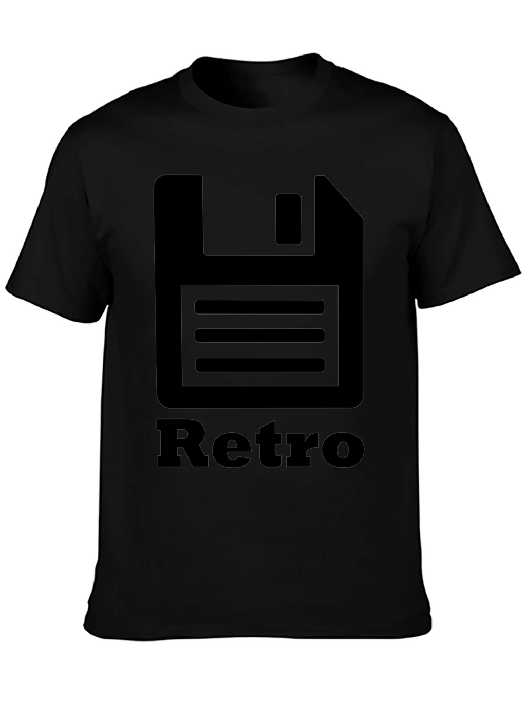 Retro Floppy Disk Black T-Shirt