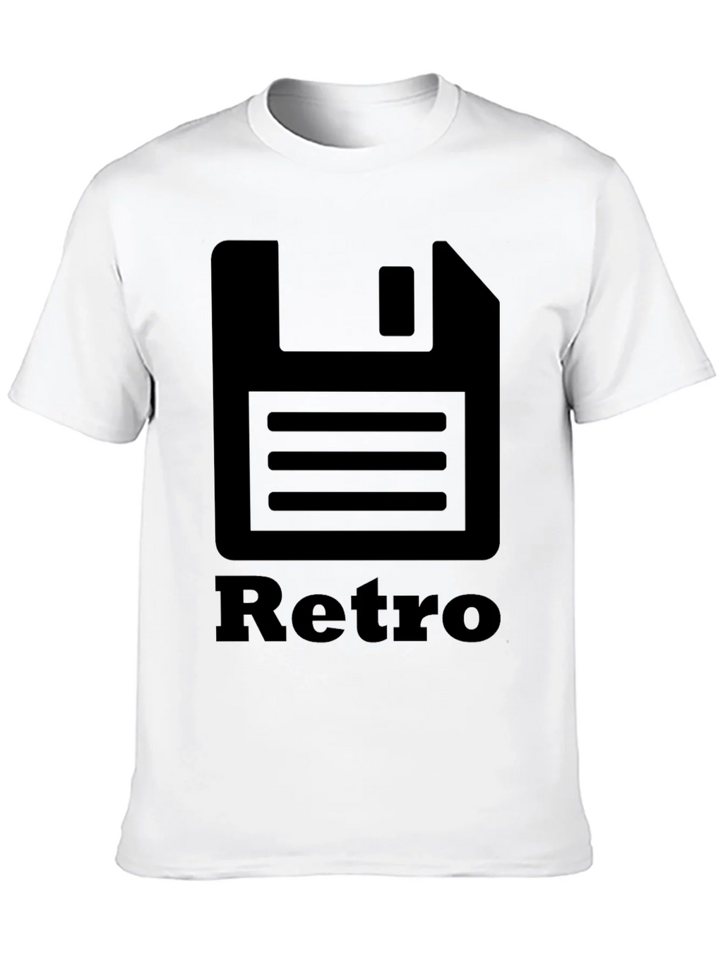 Retro Floppy Disk Black T-Shirt