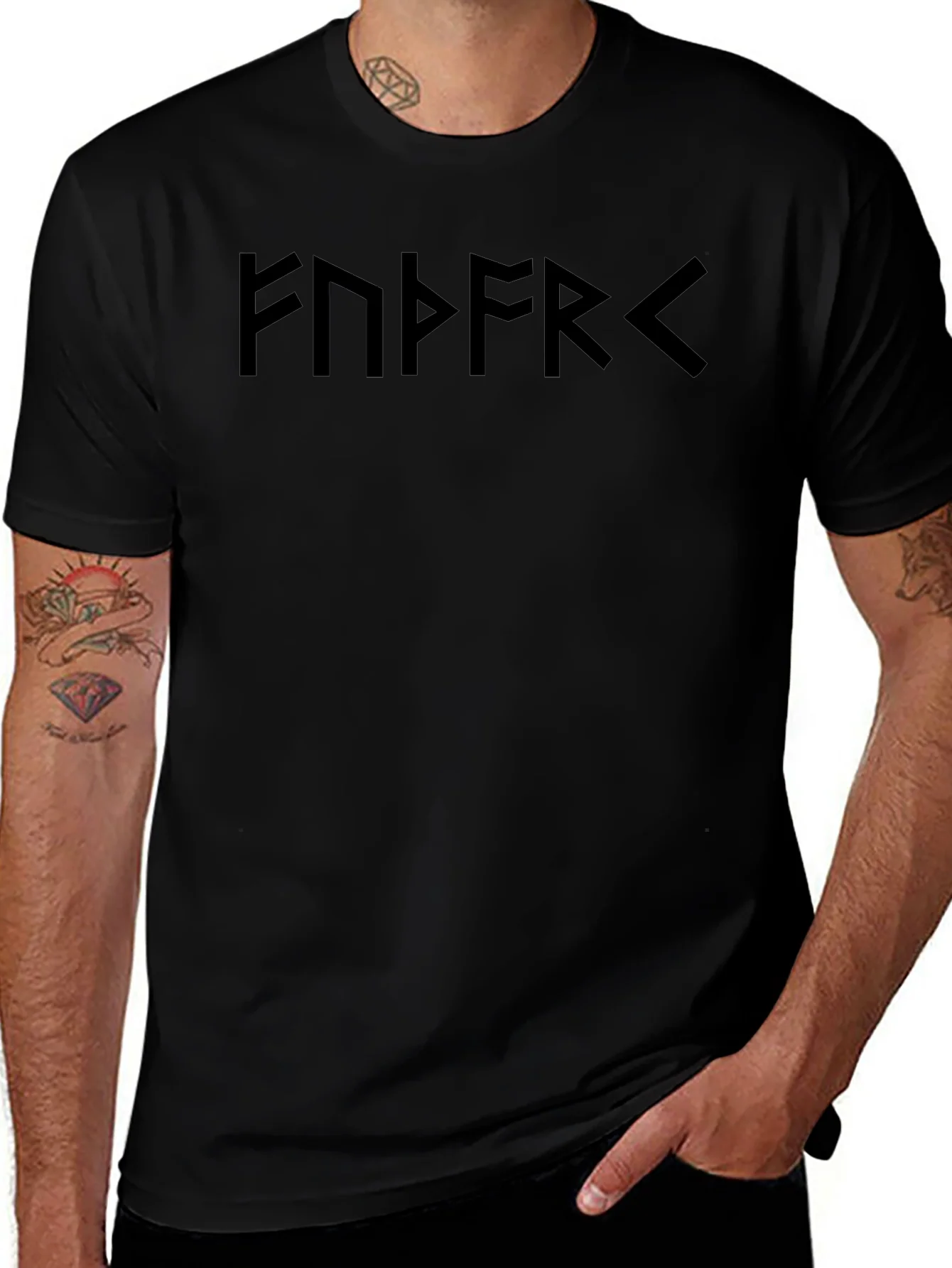 Rune Graphic Black T-Shirt
