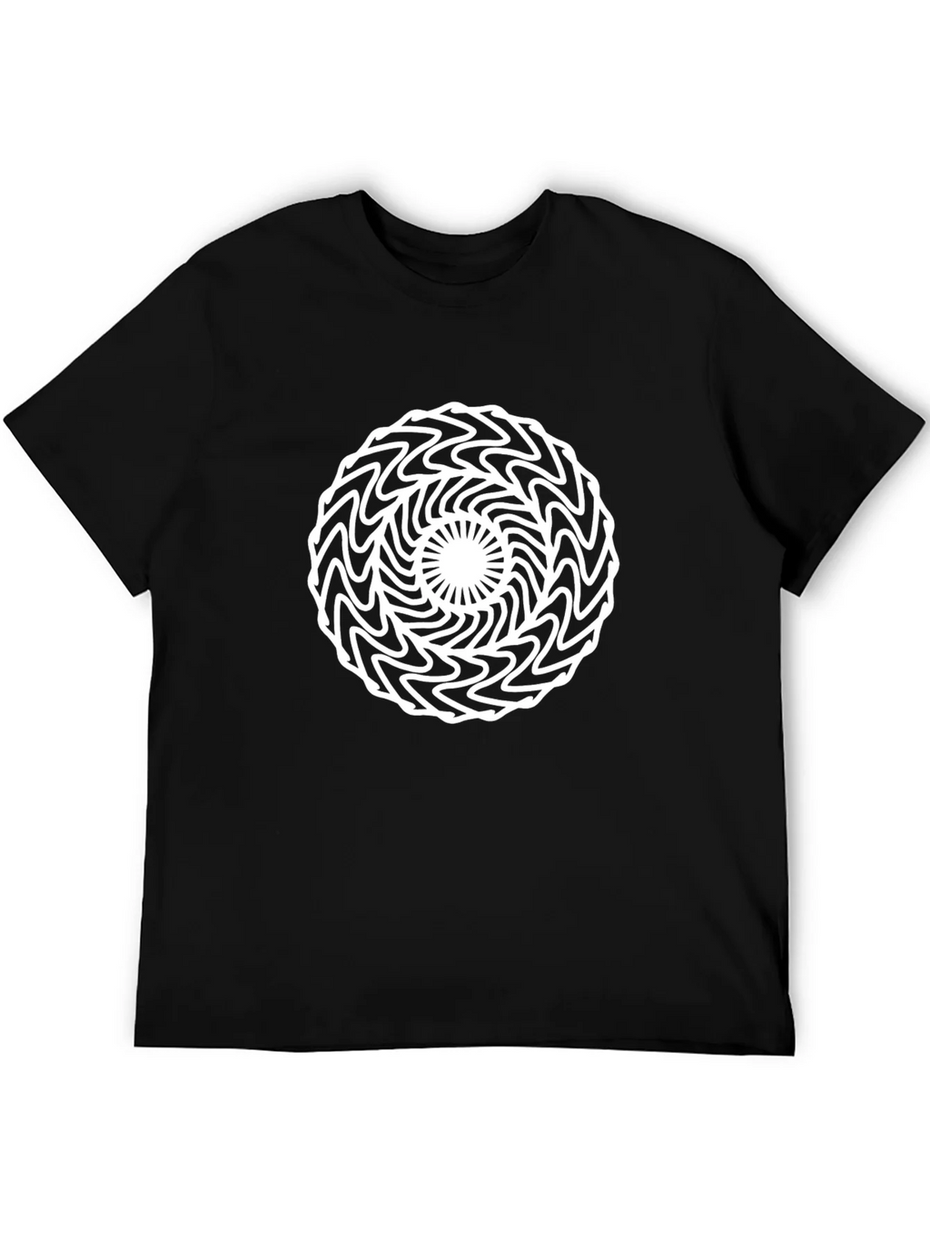 Abstract Optical Illusion Graphic Tee - Black