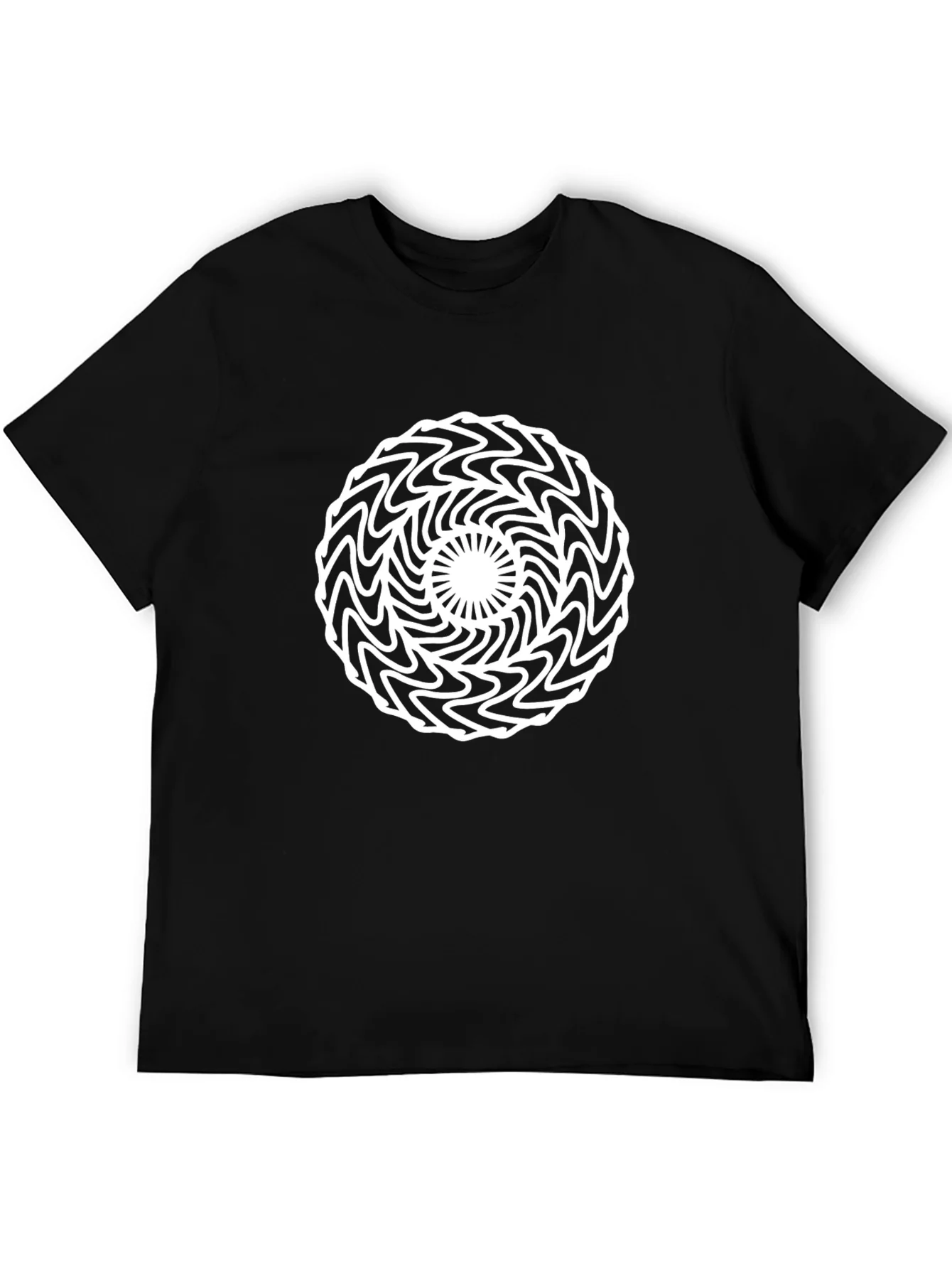 Abstract Optical Illusion Graphic Tee - Black