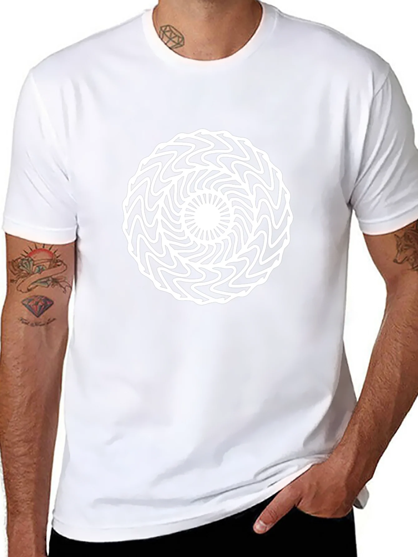 Abstract Optical Illusion Graphic Tee - Black