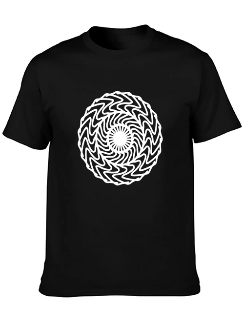 Abstract Optical Illusion Graphic Tee - Black