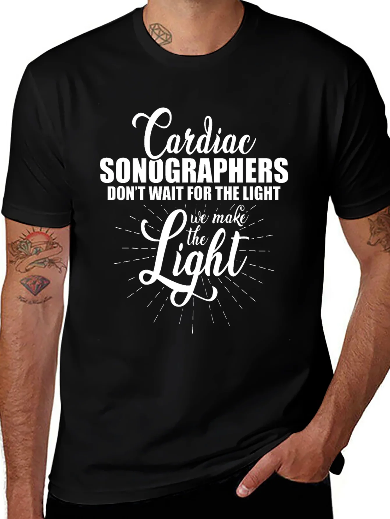 Cardiac Sonographer T-Shirt - We Make the Light Tee