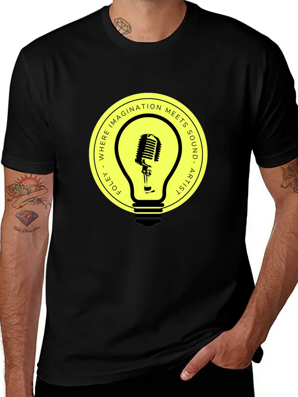 Foley Artist Microphone Lightbulb Graphic Tee