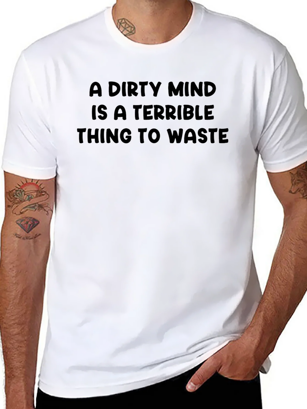 Dirty Mind Mens Black Graphic Tee
