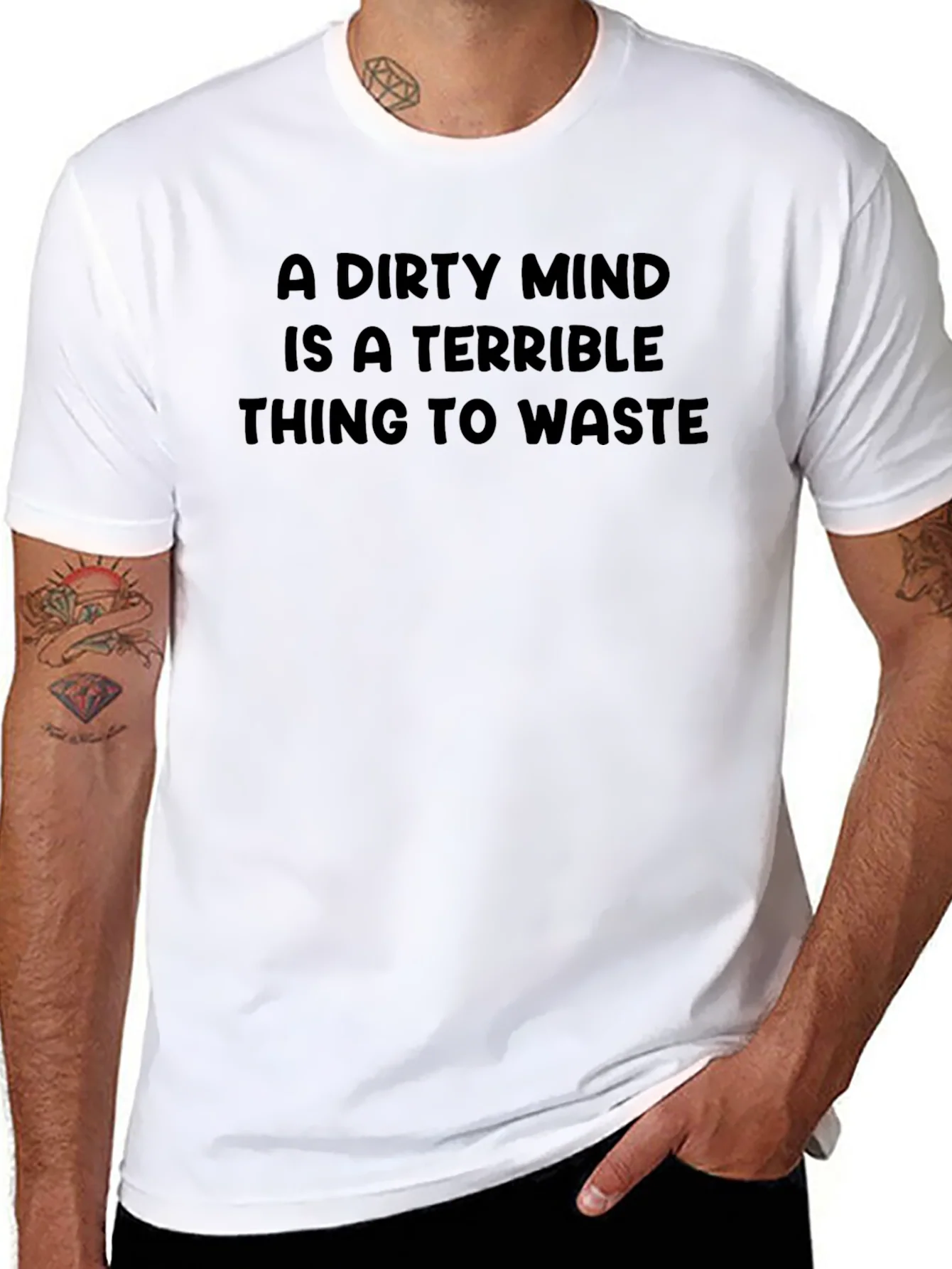 Dirty Mind Mens Black Graphic Tee