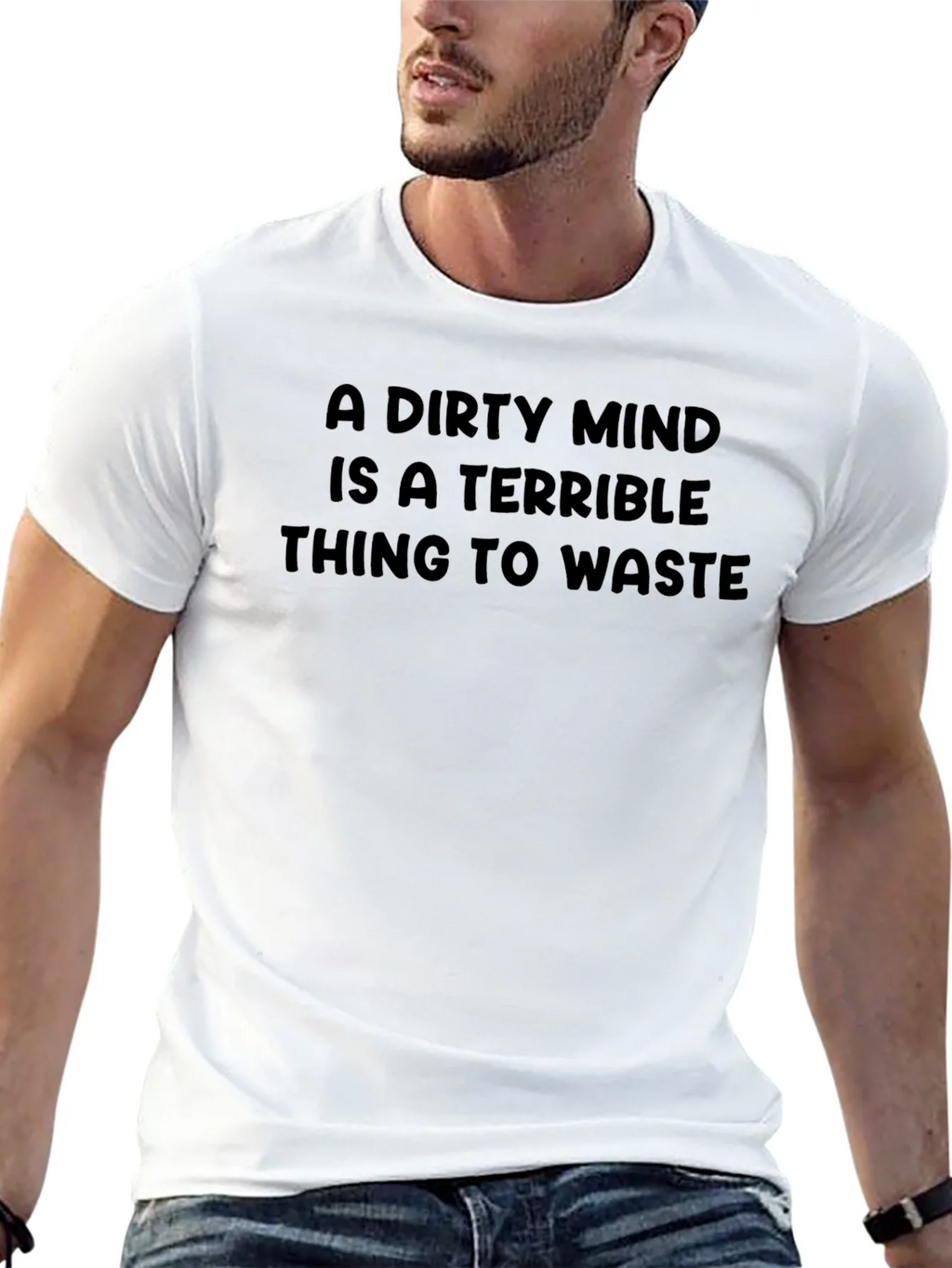 Dirty Mind Mens Black Graphic Tee