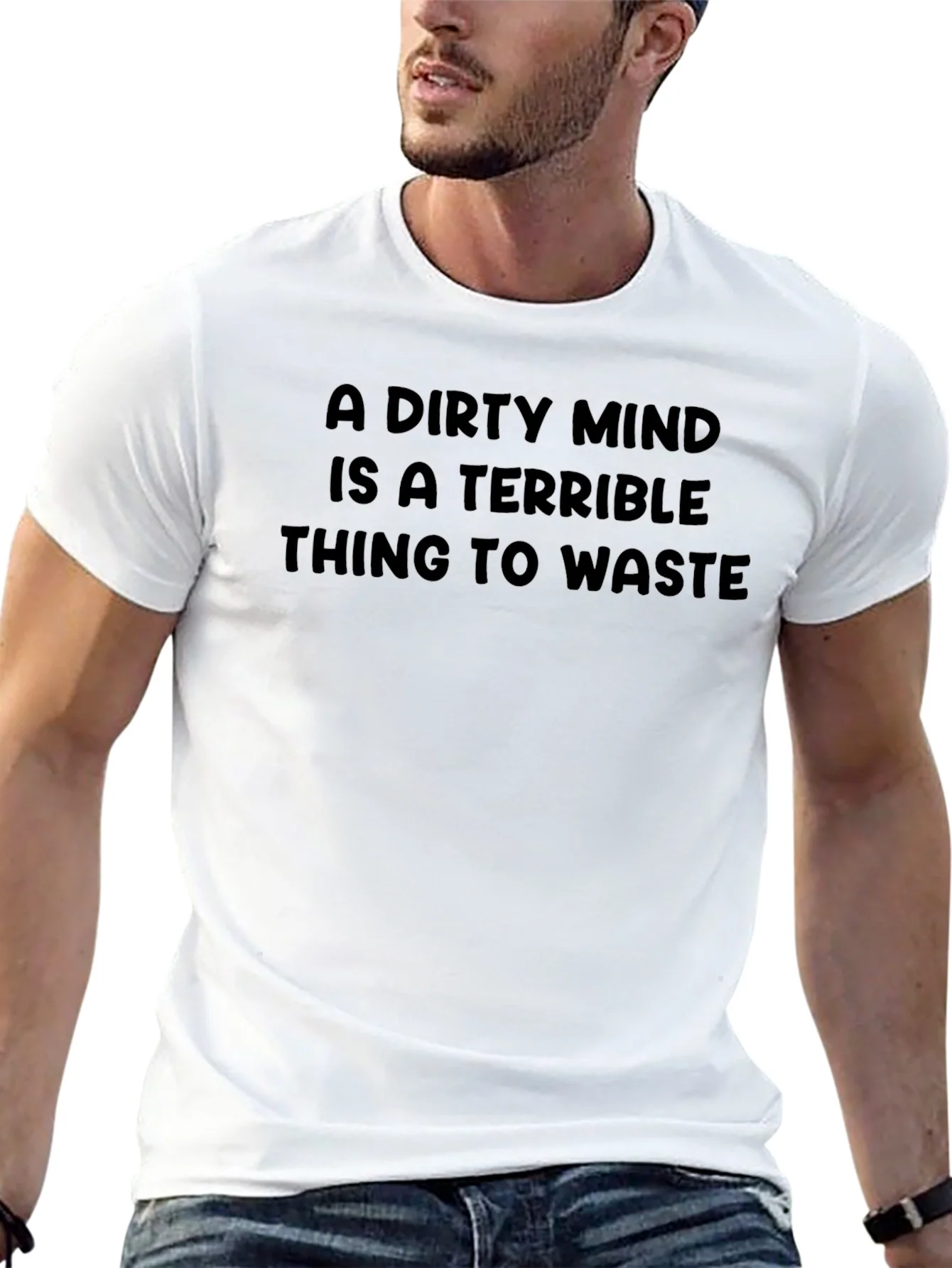 Dirty Mind Mens Black Graphic Tee