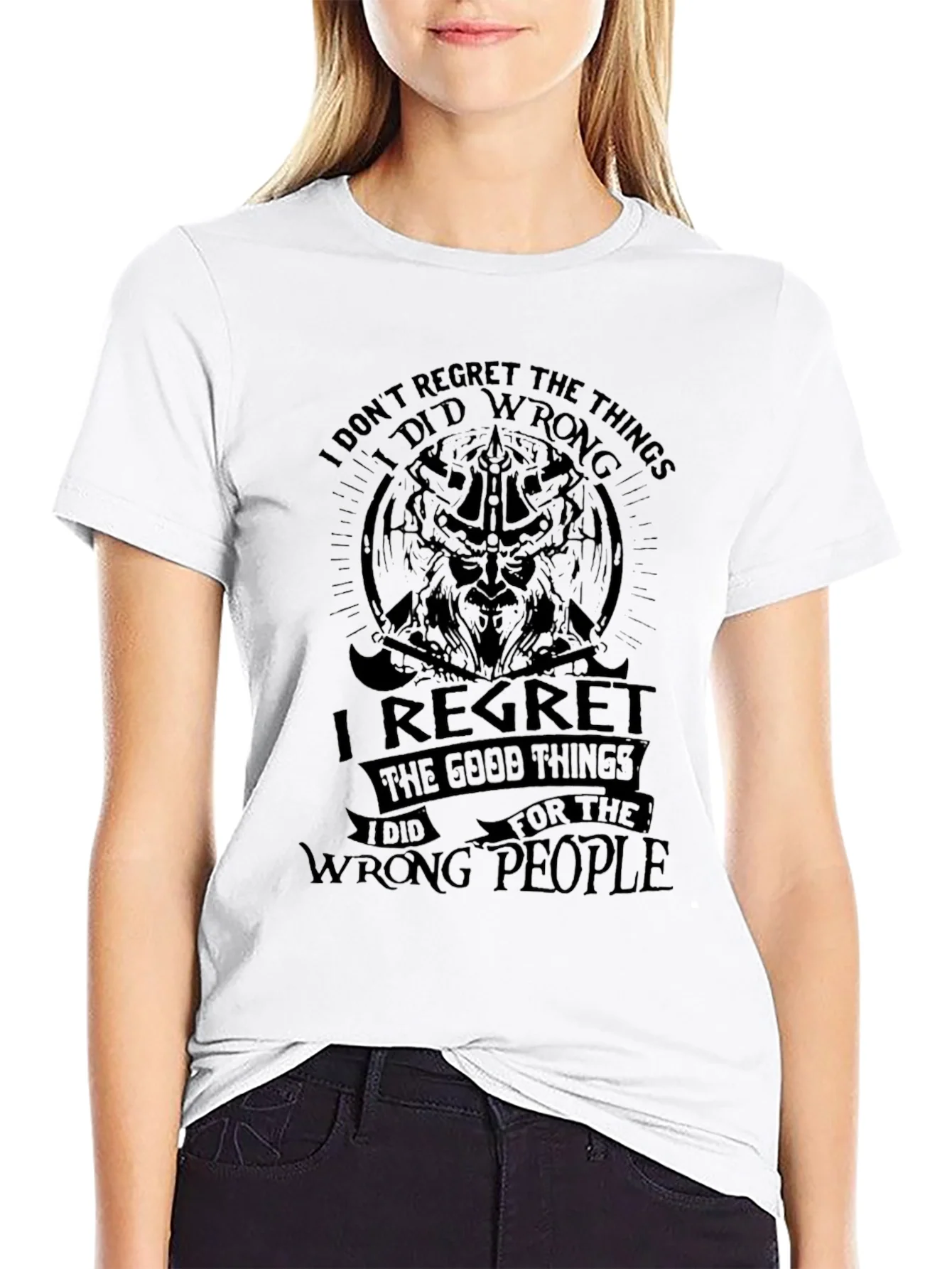 Mens No Regrets Graphic Black T-Shirt