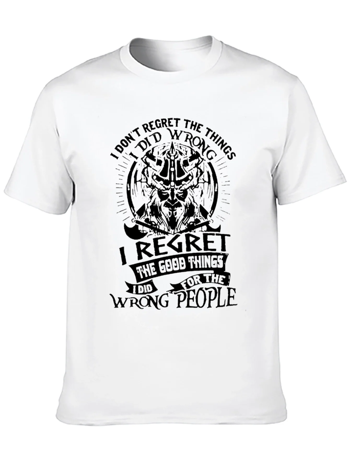 Mens No Regrets Graphic Black T-Shirt