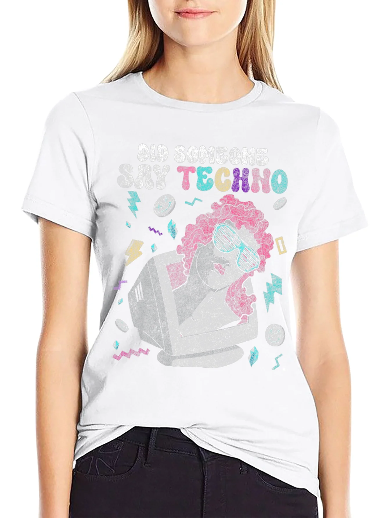 Did Someone Say Techno T-Shirt - Retro Computer