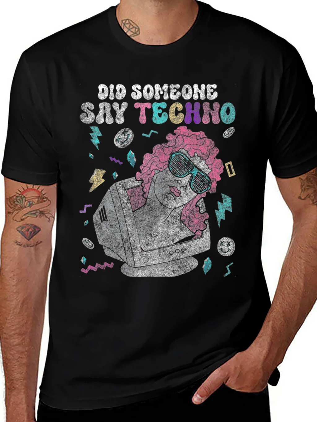 Did Someone Say Techno T-Shirt - Retro Computer